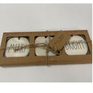 New Rae Dunn Christmas Ornaments White and Ceramic Set of 3